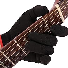 Guitar Glove Black Protective Finger Sleeve Ultra-Thin Nylon Mesh Material for Beginner Practice Musician Guitar Accessories (S)