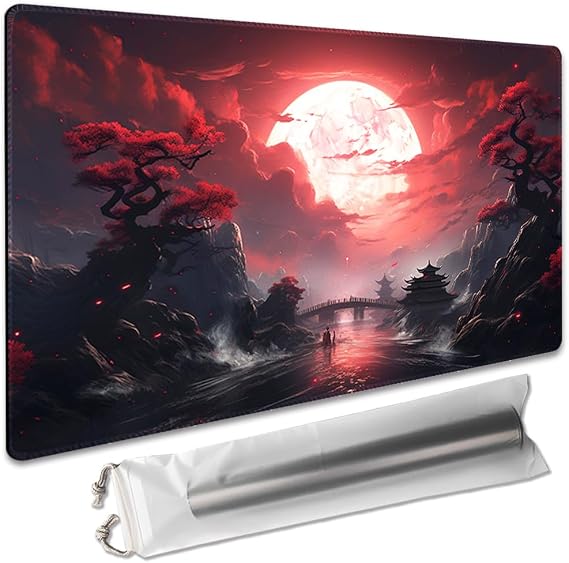 Board Game 14x24in MTG Playmat Compatible for OCG CCG RPG TCG Playmats (Blood Moon Secrets)
