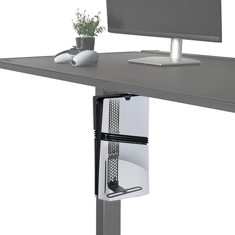 Glistco Vertical Stealth Mount for PS5, PS5 Slim & PS5 Pro - Under Desk Mount for Space-Saving - Vertical Desk Mount for Secure and Stable Console Placement