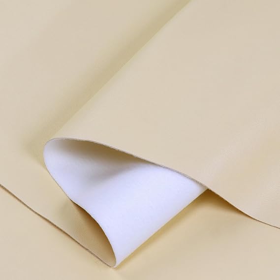 32" x 54" Faux Leather Fabric, Marine Synthetic Leather, Vinyl PU Material for Renovate Upholstery Sofa Headboard Sewing DIY Crafts Handbag,Jewelry Boxes,Notebooks Beige