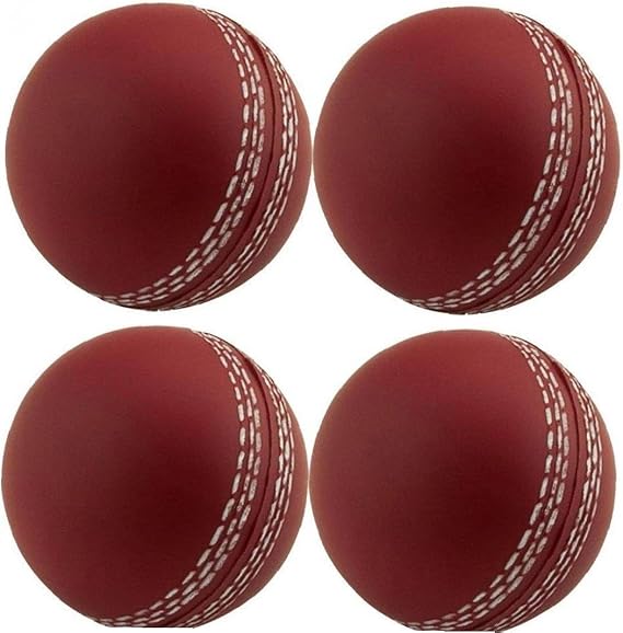Balls for Training, Coaching, Practice, Bouncing Skills, Hand Sewn Sewing Soft Cricket Balls, 4 Pieces, Brown