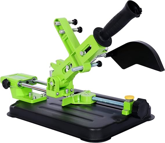 Universal Angle Grinder Stand - Multifunctional Angle Grinder Holder Bracket with Slide Handle & Upgraded Cast Iron Base Cutting Angle Adjustable for 100 and 125 Angle Grinder