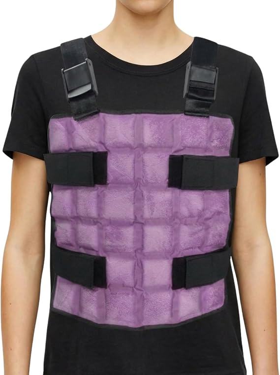 WORLD-BIO Cooling Vest for Men & Women, Reusable 72 Ice Cubes Vest with Adjustable Straps, Cold Ice Jacket for Hot Weather Outdoor (Purple)