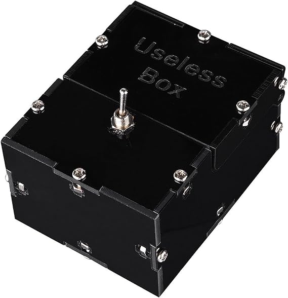 Fun Useless Box DIY Kit - Mini Gift Toy Leave Me Alone Black, Perfect for Family and Friends, Automatic for Endless Fun