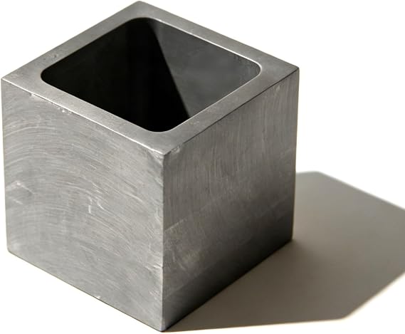 Graphite Ingot Mold, High Purity Refining Graphite, Melting Casting Mould for Gold Silver Aluminum Copper Brass Zinc Plumbum and Alloy Metals (1.97x1.97x1.97inch/1000gGold)