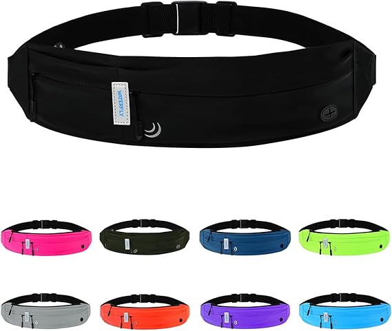 WATERFLY Running Belt Fanny Pack:Phone Holder Belt for Men Women