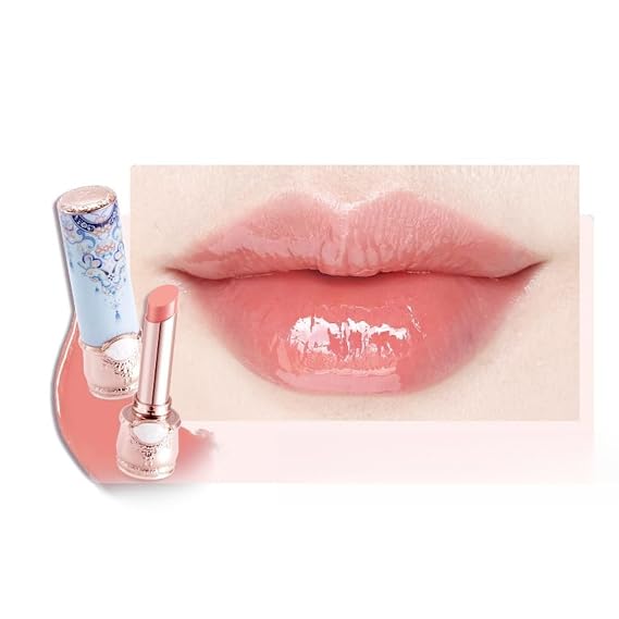 Flower Knows Butterfly Cloud Collar Glossy Lipstick,Hydrating Solid Lip Gloss,Moisturizing Nude Tinted Lip Balm,Long Lasting Lip Gloss in Balm for Girls&Women,(C01 Birchleaf Pear)