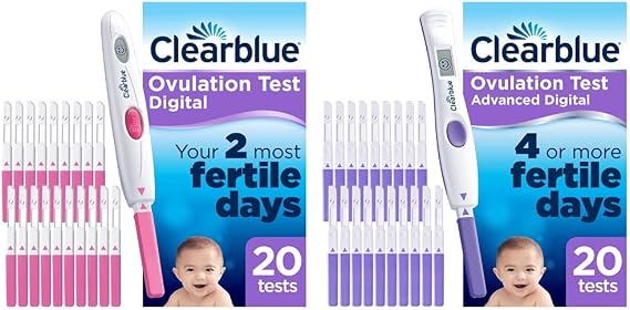 Clearblue Digital Ovulation Test Kit, 1 Digital Holder and 20 Tests & Advanced Digital Ovulation Test Kit (OPK), 1 Digital Holder and 20 Ovulation Tests