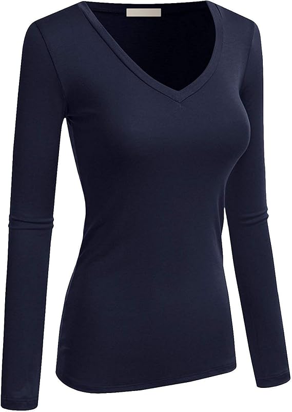 Active Basic Women's Basic Long Sleeve V-Neck Tee