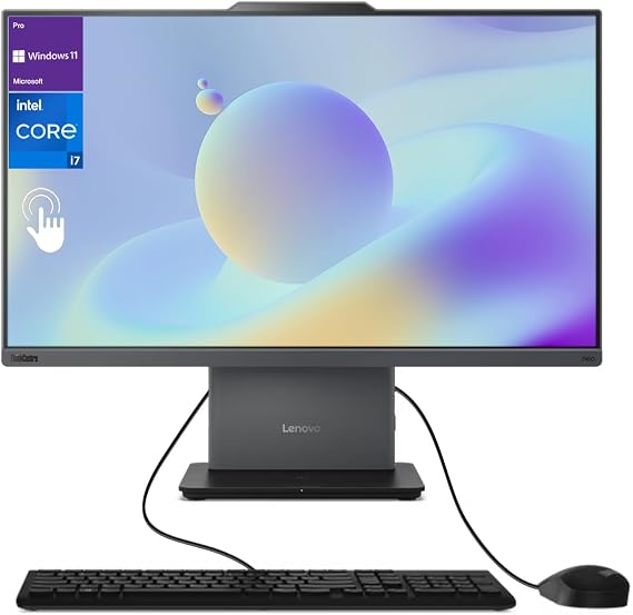 Lenovo ThinkCentre All-in-One Desktop Computer, 23.8" FHD Touchscreen Display, 13th Gen Intel i7-13620H, 32GB DDR5 SODIMM, 1TB SSD, Webcam, HDMI, Wired Keyboard & Mouse, Wi-Fi 6, Windows 11 Pro