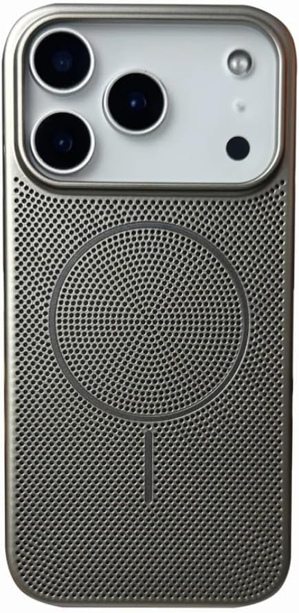 iPhone17用放熱冷却マグネットケース通気性スリムカバー（iPhone17用/グレー）