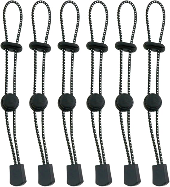 6 Pack Backpack Elastic Cord with Plastic Buckle, 20cm-35cm Adjustable Bungee Straps, Trekking Pole Attachment Rucksack Ties for Hiking Camping Outdoor Use
