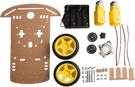 Smart Robot Car Chassis Kit, with Two DC Reduction Motors, for Encoder and Battery Box for Teens DIY, for Beginners to Learn Programming