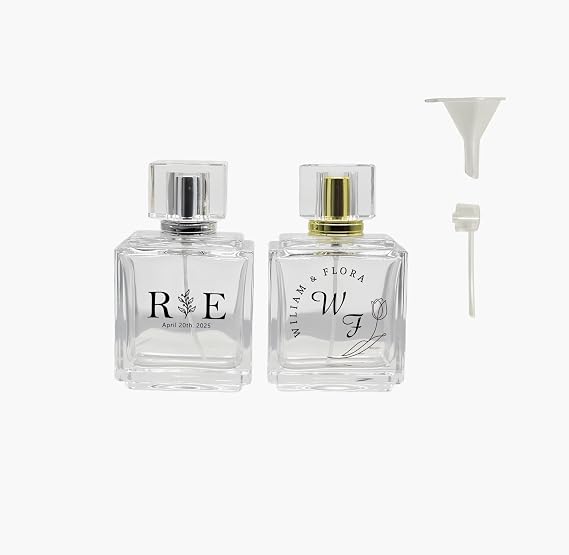 Personalized Empty Perfume Bottle,Custom refillable perfume bottle with birth flowers and constellations,Customized Glass Bottle 50ml,Perfect for wedding favor, bridesmaids , couple ,Travel gifts