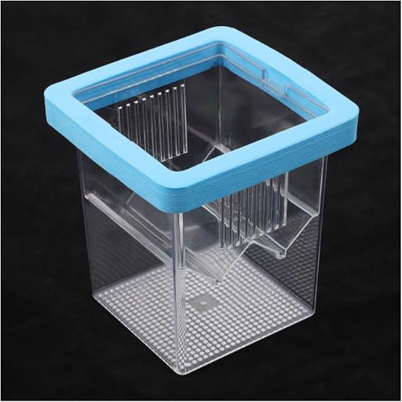 Reptile Breeding Box Floating Breeding Box for Aquarium Fish Tank Breeder Box Faunarium(Blue)