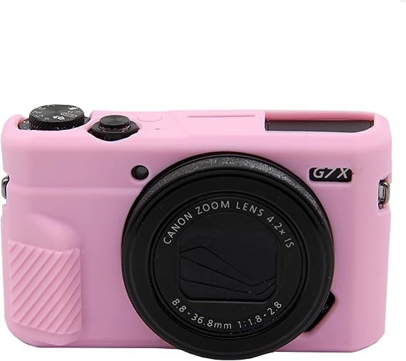 G7X Mark II Camera Case,Soft Silicone Protective Case Ultra-Thin Lightweight Cover for Canon PowerShot G7X Mark II Camera(No Lens Cover) (Pink)