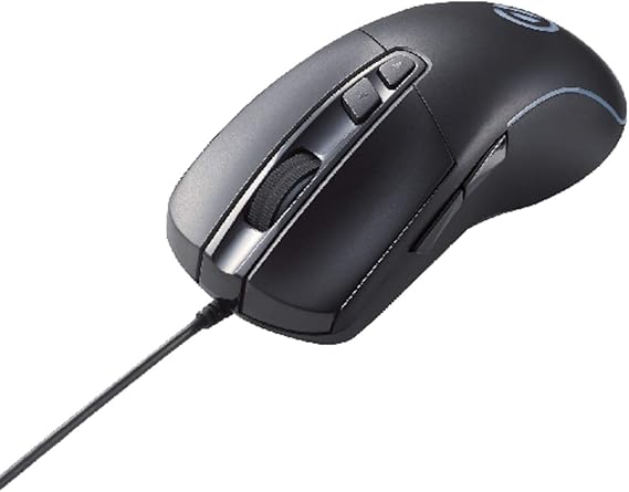 Elecom Gaming Mouse, 5 Buttons, High-Performance Gaming Sensor, 80 Million Cycle Durable Switches, 4-Level DPI Switching 700~6200, Black M-G01URBK