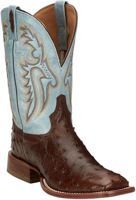 Tony Lama Castillo 11'' Full Quill Ostrich Men's Western Boots Premium Leather, Durable Design, Comfortable Fit