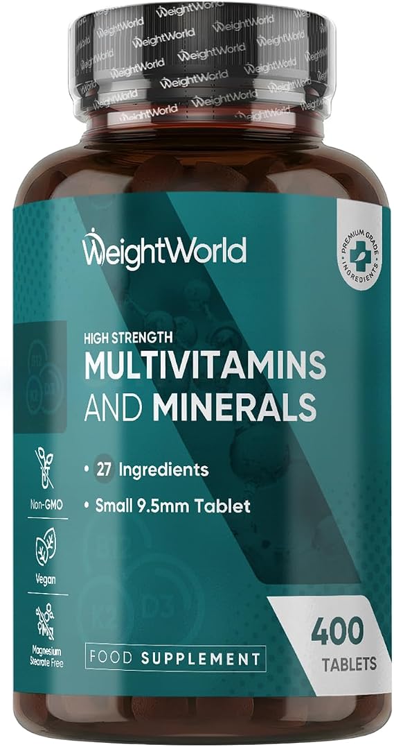Multivitamin Tablets for Women & Men - 27 Key Nutrients - 400 Small Tablets | 1+ Year Supply - Tasty Peppermint Flavour - Vegan Multi Vitamins & Minerals Like Vitamin D, C, Calcium, Iron & Zinc