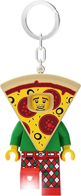 LEGO Minifigures Large 3 Inch Tall Figure Keychain Light - Pizza Costume Guy KE176H, Bag charm with LED light