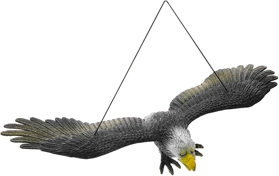 Large Eagle Model Decoration 10 Inch Realistic Flying Bird Sculpture with Hanging String for Home Office Desk Garden Bird Scarer