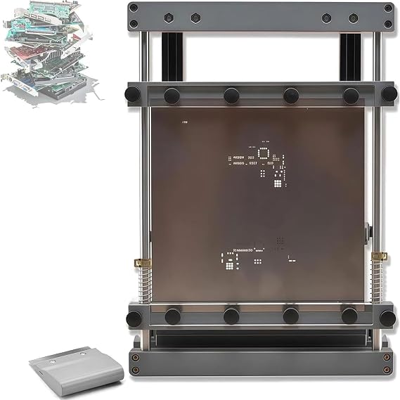 Solder Paste Screen Printing Machine,Manual PCB Stencil Printer with Scraper Width 80mm,Small Steel Mesh Screen Printing Station, Precise Alignment,for Electronics Hobbyists (250x250mm)