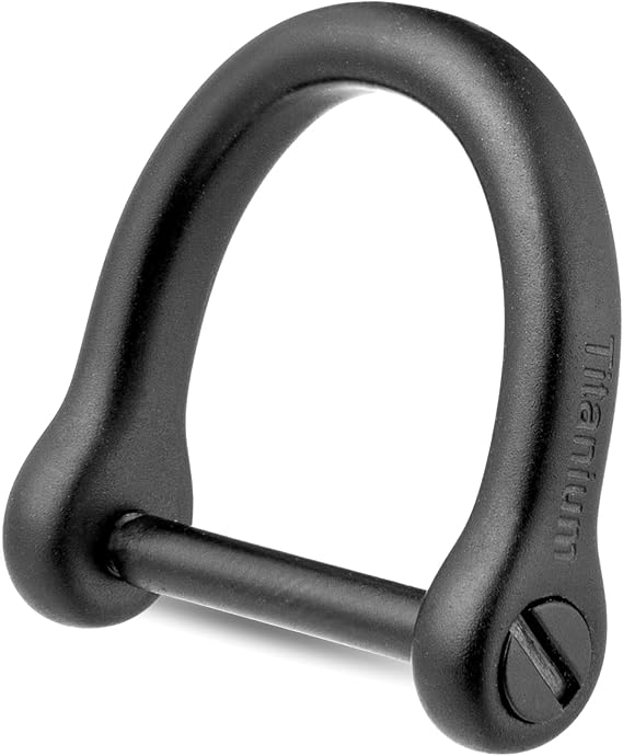 FEGVE Titanium U-Shaped Key Ring, D Ring Keychain for Car Fob | Titanium Rustproof, Strong & Anti-Break