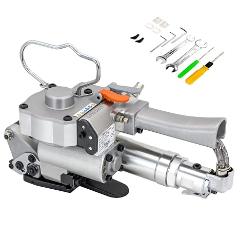 Pneumatic Strapping Tool A19, Banding Strapping Kit for 1/2 3/4inch Hand Held Automatic Packaging Machine Free Buckle PP & PET Banding Tools