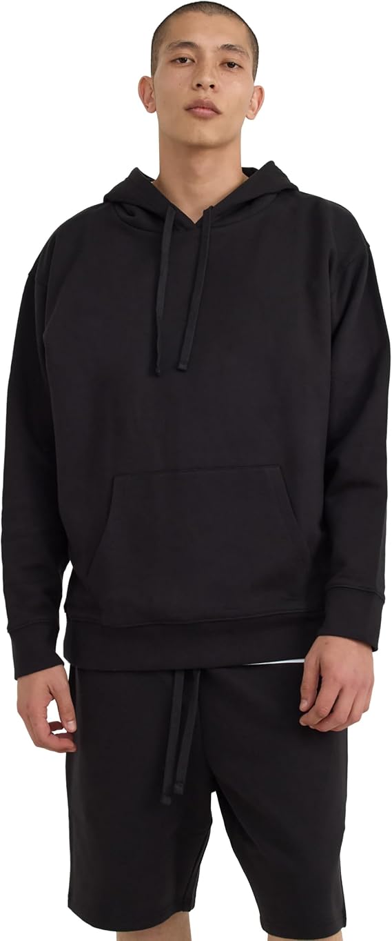 Organic Basics Men's Weekend Boxy Fit Organic Cotton Pullover Hoodie Sweatshirt