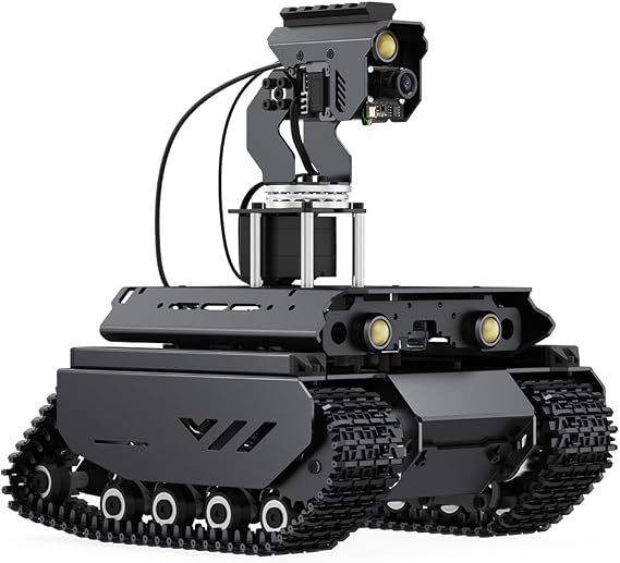 Waveshare Open-Source Off-Road Tracked AI Robot, Compatible with Raspberry Pi 5, Dual Controllers, Computer Vision,  with Pan-Tilt Module, PI5-4GB Included