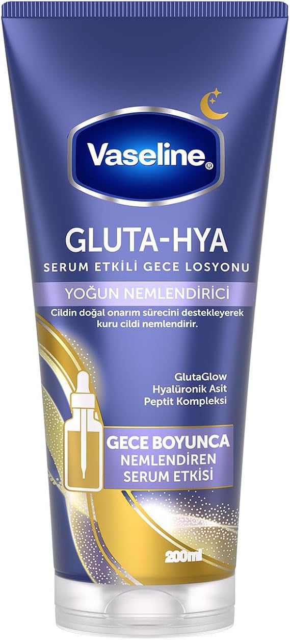 Vaseline Gluta Hya Serum Etkili Gece Losyonu Yoğun Nemlendirici 200 ml