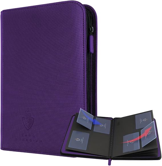 Card Guardian Premium 4 Pocket Card Binder, Purple