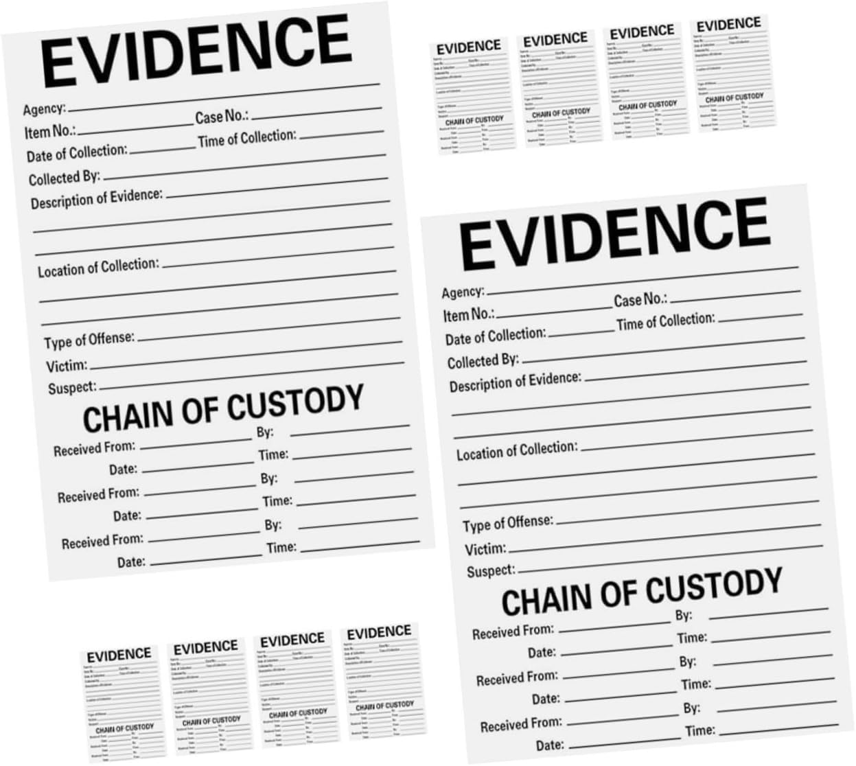 Gatuida 10pcs Evidence Stickers Removable Decals Evidence Collection Decals Evidence Labels Removable Stickers Adhesive Evidence Label Crime Scene Markers Evidence Tag Evidence Decal
