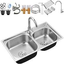 Kitchen Sink, Large Capacity, Simple Sink, Stainless Steel, Rust Proof, Silent Treatment, Condensation Prevention, Easy to Install, Indoor, BBQ, Outdoor, Commercial Use, Home Use, Drain