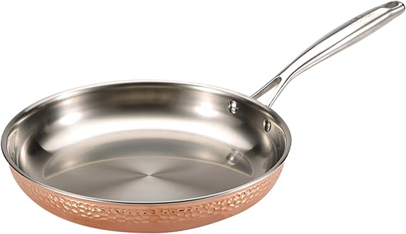 Bergner BGIC-3660 Infinity Chefs De Lux 20 cm Copper Tri-Ply Fry Pan | Stainless Steel | Copper Hammer Finish