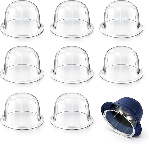 GALPADA Hat Stands Display Holders Organizer: 8 Pcs PVC Tabletop Dome Rack, 57CM/ 22.4inch Hat Shaper for Caps Beanie Fedora Cowboy, Wig Form Protector for Helmet Storage