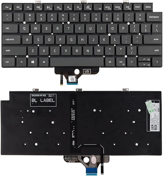 Replacement Keyboard with Backlit Compatible with Dell Latitude 13 7300 7320 E7320 5320 No Frame and No Trackpoint