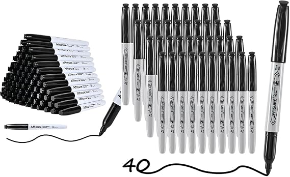 Permanent markers,quick drying in one second, waterproof, smooth and Permanent markers, 40 packs permanent markers bulk