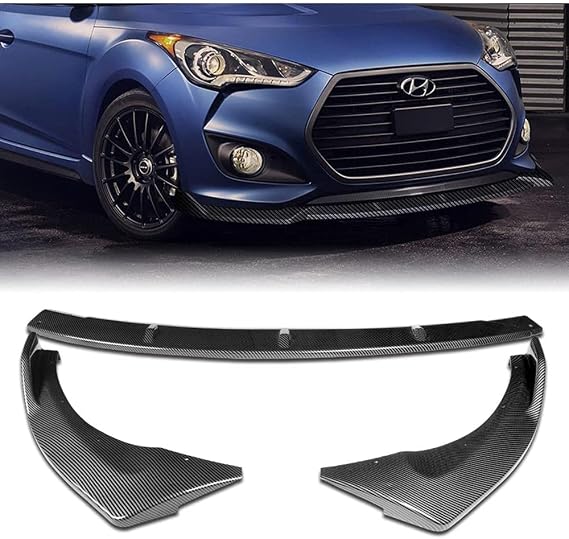 Stay Tuned Performance PU/559/PCF STP-Style JDM Carbon Fiber Print Front Bumper Body Kit Lip 3PCS Compaitble with 2012-2017 Veloster