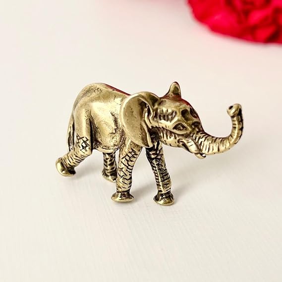 Miniature Elephant Figurine, Brass Elephant Figurines, Retro Elephant Statue Ornament, Dollhouse Miniature Elephant, Mini Micro Garden Landscaping Decoration