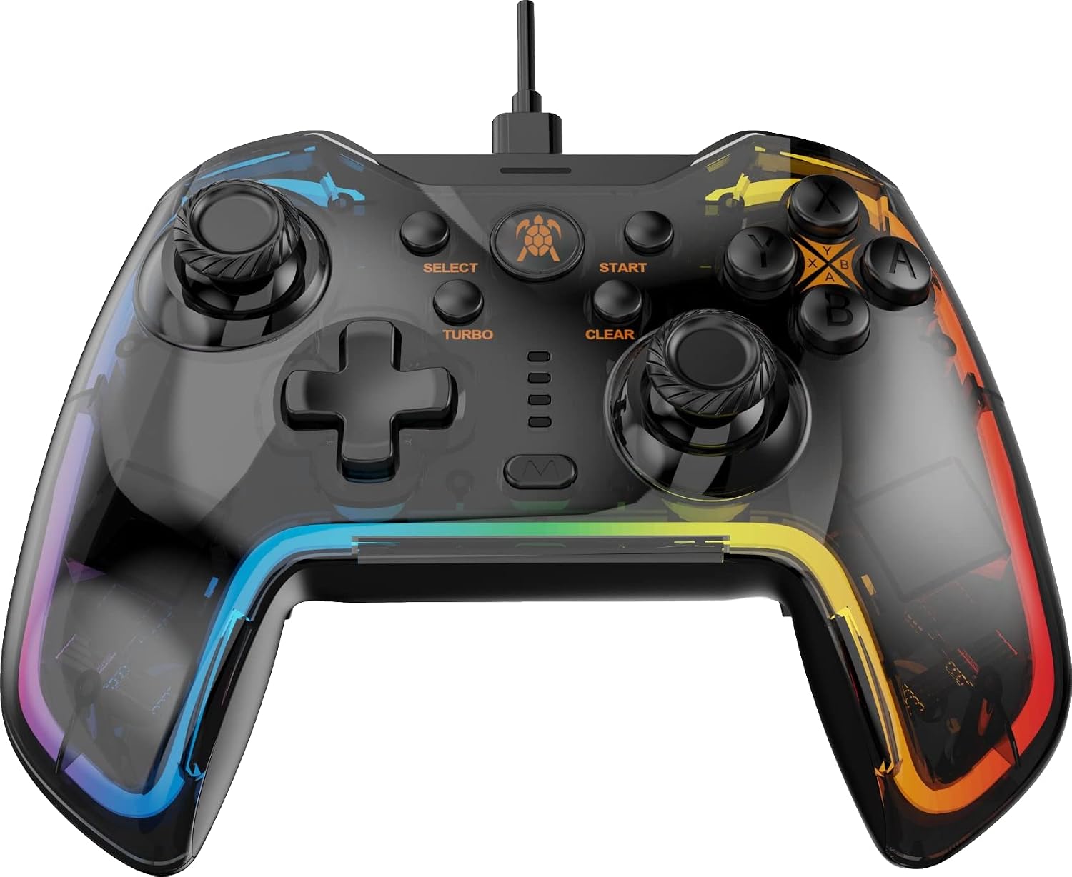 Hawksbill Switch Compatible Controller with Nintendo Switch ControllerOLEDLite, Pro Controller for PCAndroid, Wired Switch Controllers with RGB LED Strip, Auto-Cycle Macro Programming Gaming