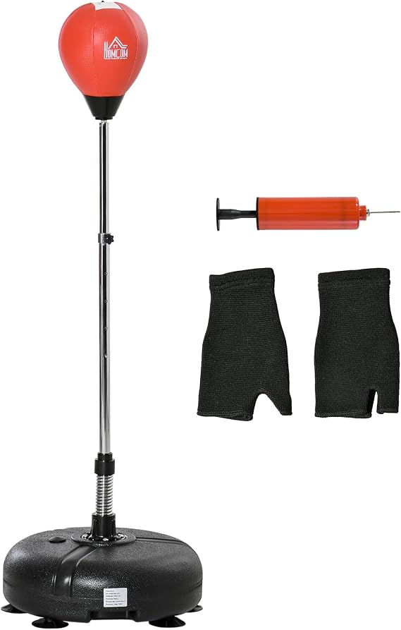 HOMCOM Punching Bag with Stand Speedball for Teens 133-151 cm