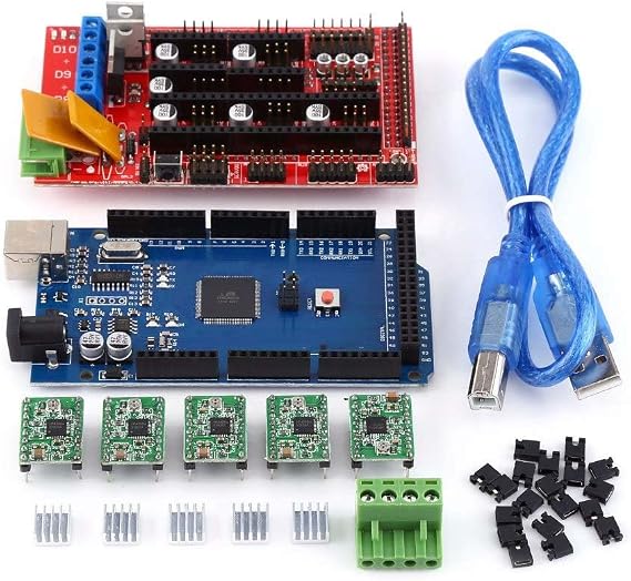3D Printer Kit, 3D Printer RAMPS 1.4 Controller + MEGA 2560 R3 + A4988 with Heatsink USB Cable Jumper Kit,Small Package,Low Cost