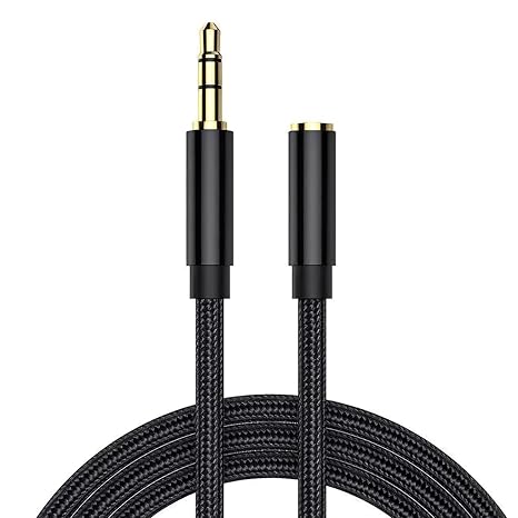 Headphone Extension Cable Stereo 3.5mm 5m/16.4ft, Nylon Braided Aux Lead