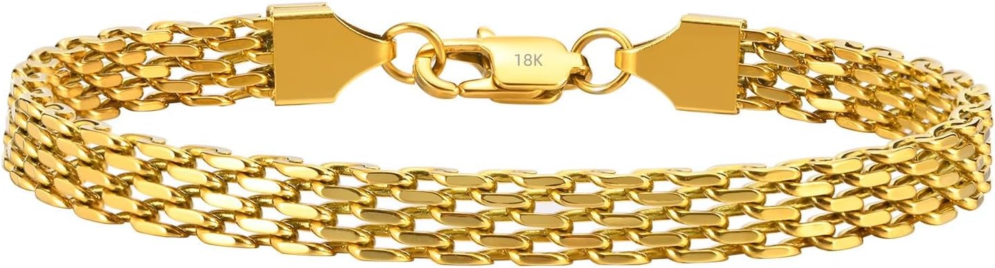18K Women's Gold Bracelet Mesh Design Convenient Bracelet High end Fashion Gift