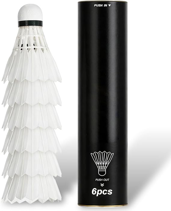 Badminton Shuttlecocks, 6Pcs Professional Duck Feather Badminton