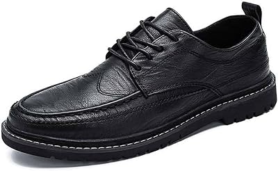 Mens Comfortable Casual Leather Oxford Slip on Lace up Wingtip Shoes Moc Toe Oxfords Business Casual Dress Tuxedo Shoes