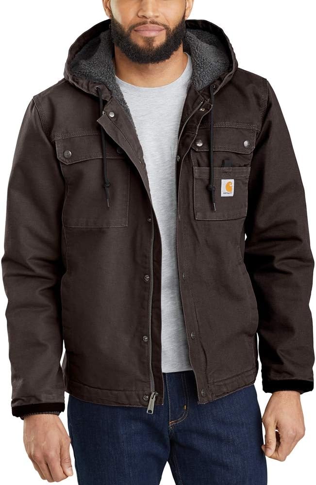 Carhartt Mens Relaxed Fit Washed Duck Sherpa Lined Utility Jacket