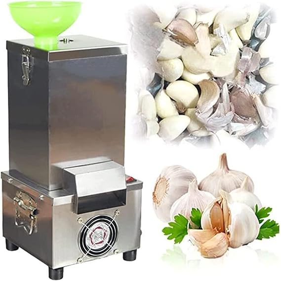Electric Garlic Peeler Machine 25kg/H Automatic Garlic Peeling Machine 200w Commercial Whole Garlic Peeler Stainless Steel Garlic Peeler Separator Kitchen Peeling to,