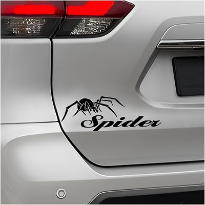 Spider Graphics Stickers for Car, 6.32.4 Waterproof Spider Shape Decal Bold Bumper Decoration, Weatherproof Creepy Silhouette Sticker for Trucks Vans Walls Laptops Black